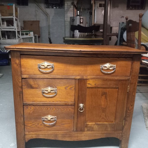 Antique 1800 oak dry sink - dry,