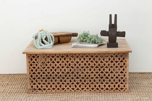 Reclaimed teak carved floral - teak,