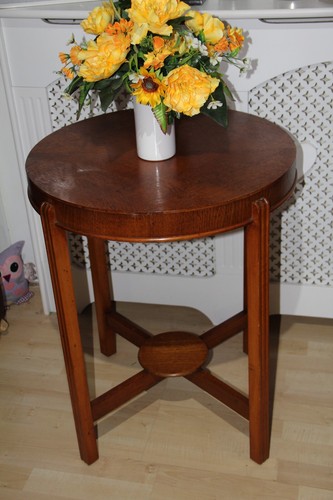 Mid century oak round coffee - century,