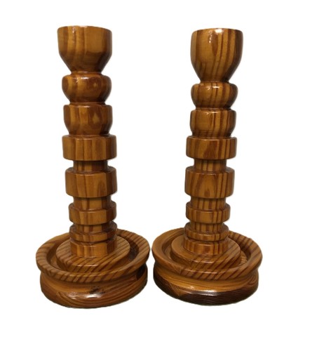 Turned wooden candle - turned, stick