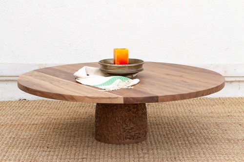 Round sculptural teak - dm,